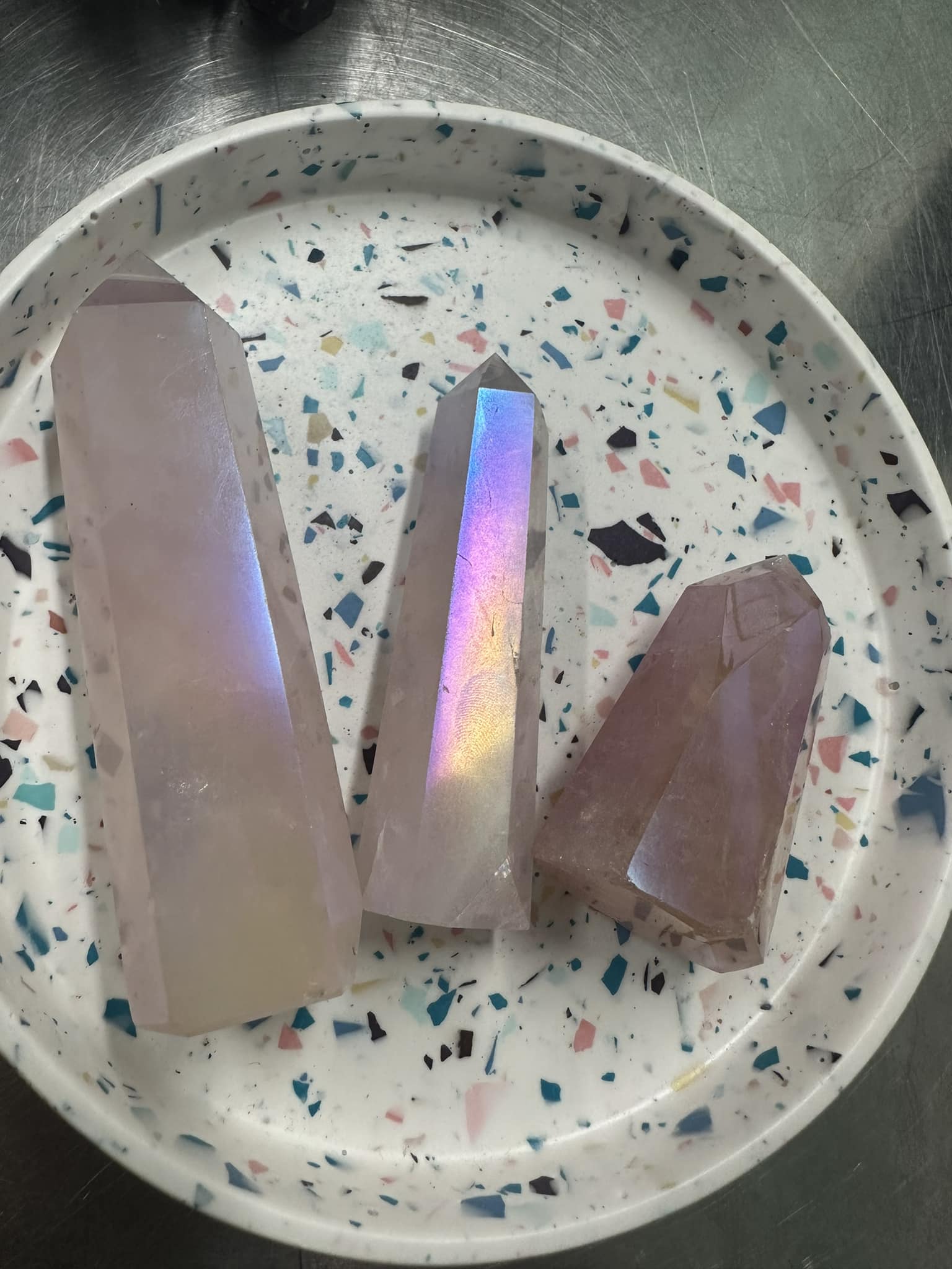 Aura Rose Quartz Point
