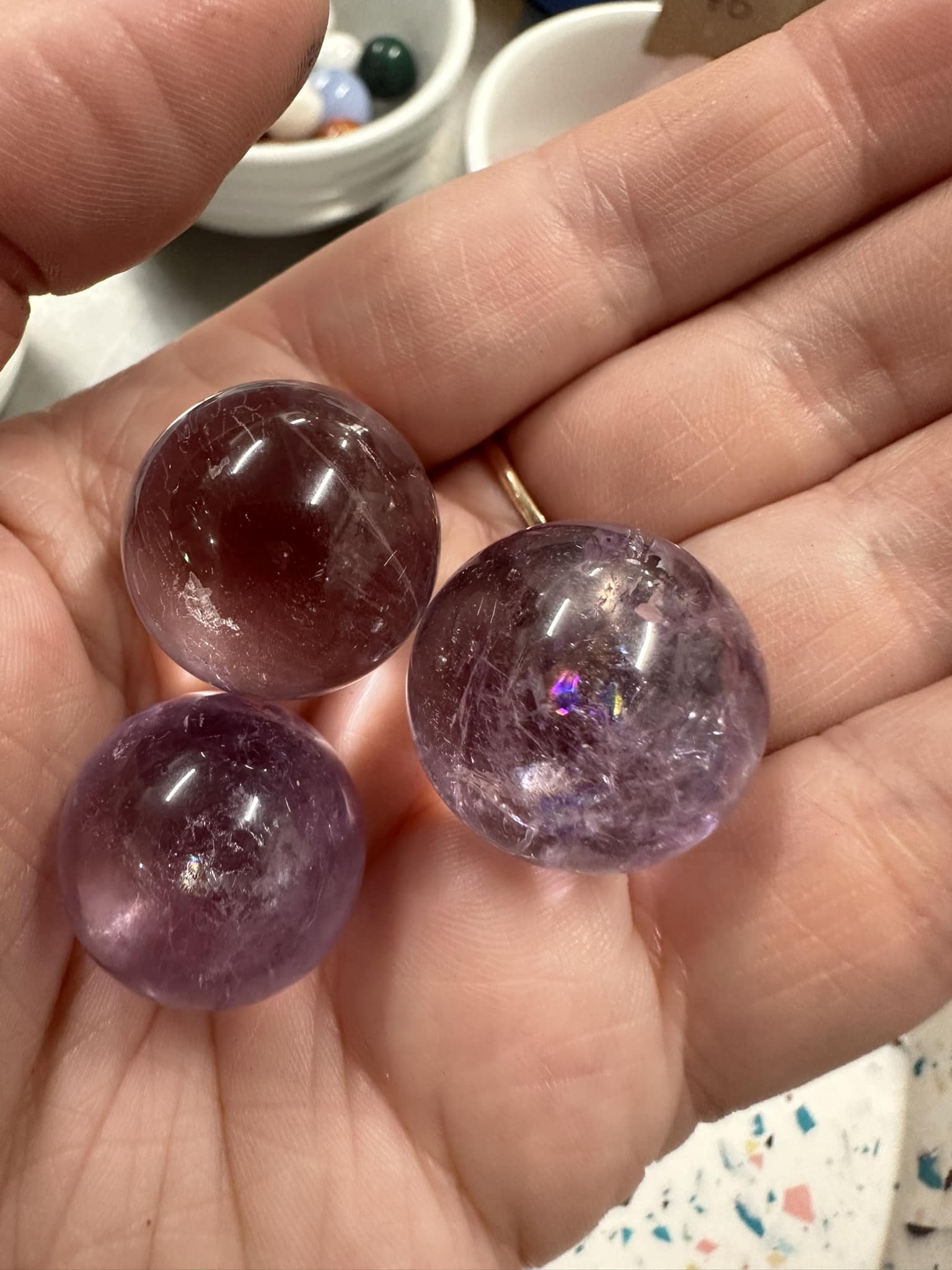 Amethyst Sphere with Rainbow