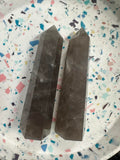 Light black rose quartz point