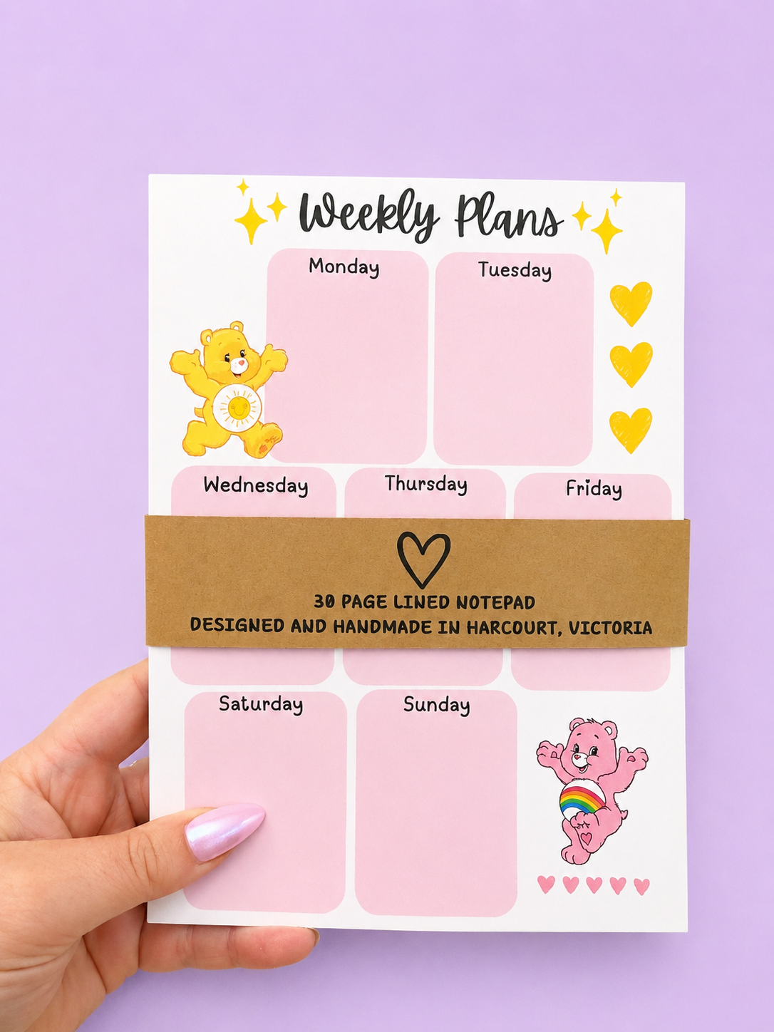 Weekly Plans Cute Bears Notepad