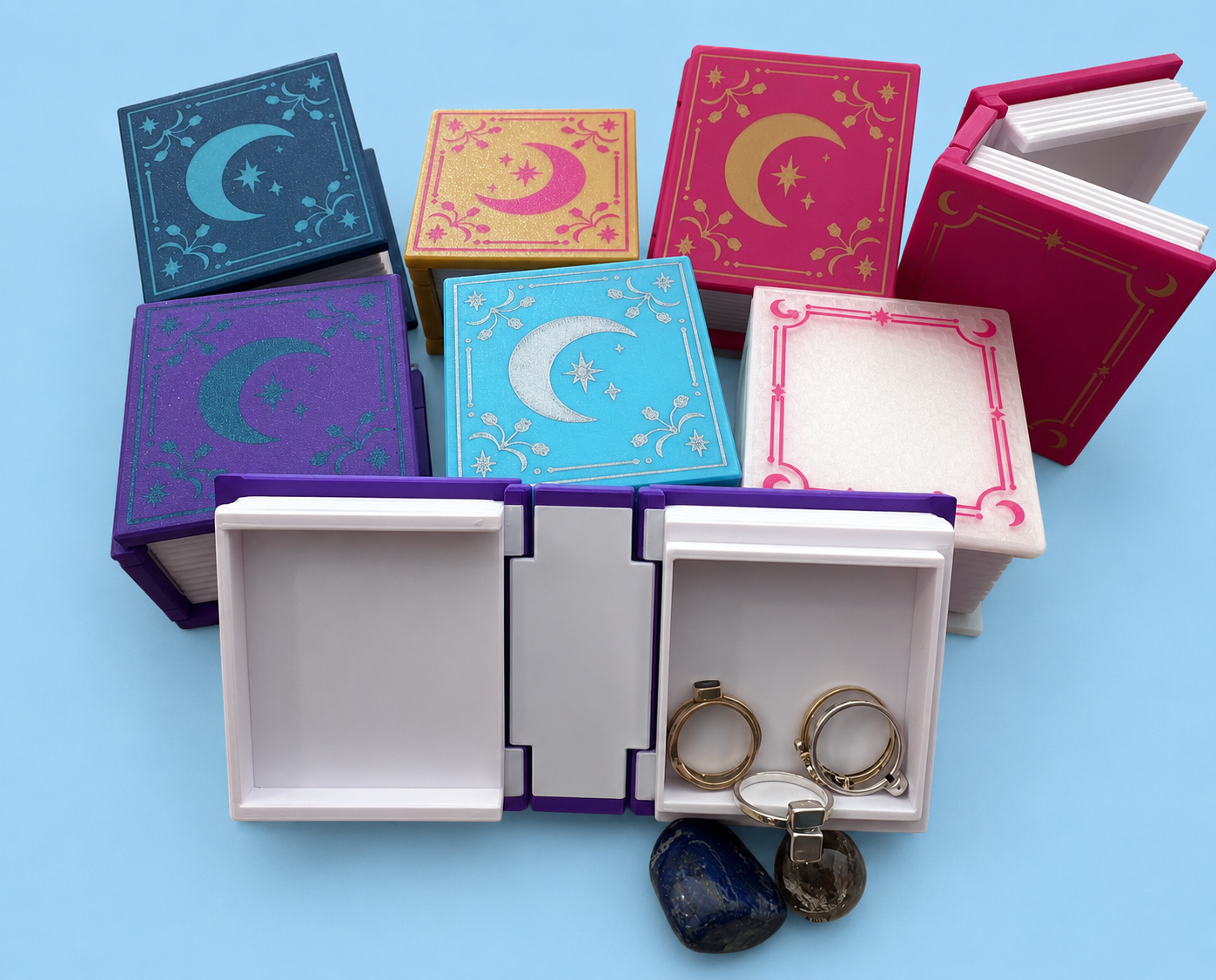 Moon and Stars Book Trinket Box