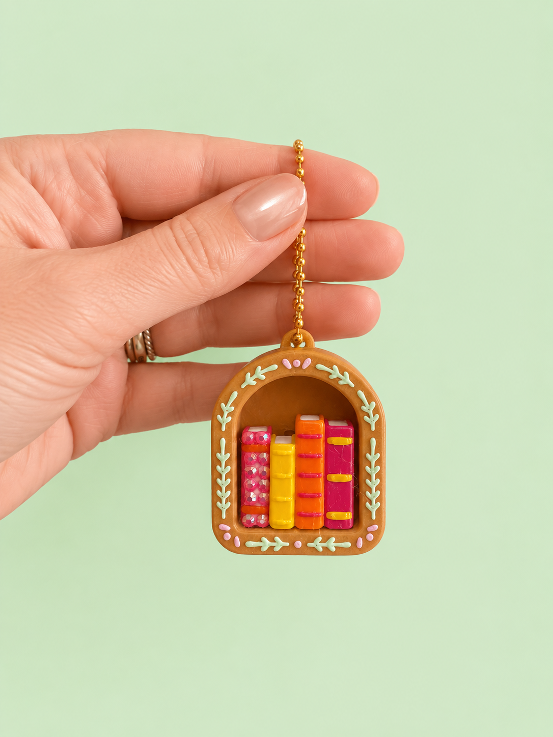 Single Cozy Book Nook Fidget Clicker Keychain