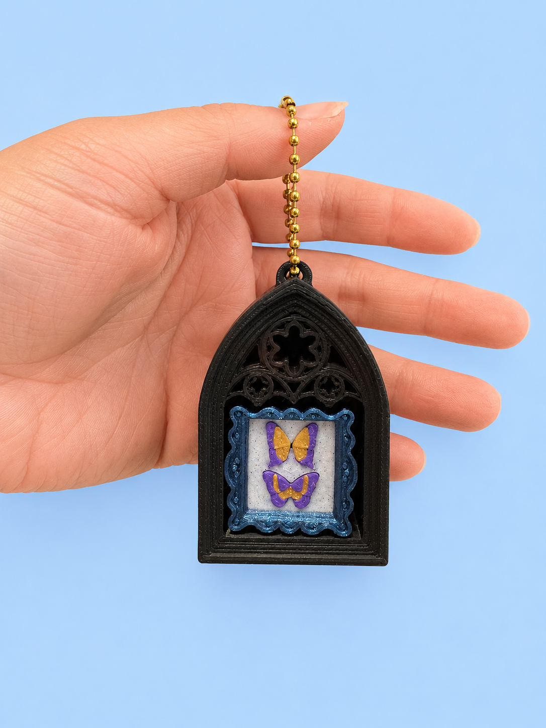 Single Gothic Book Nook Fidget Clicker Keychains