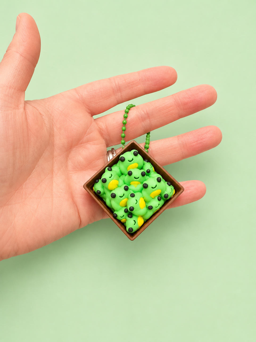 Basket of Frogs Fidget Clicker Keyring
